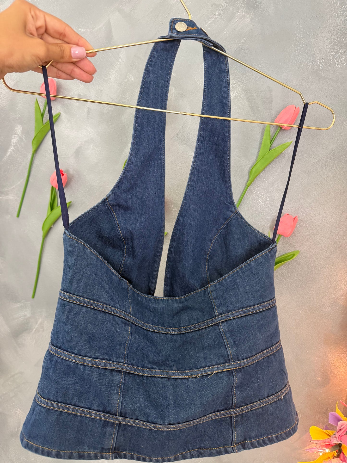 Denim Halter Top