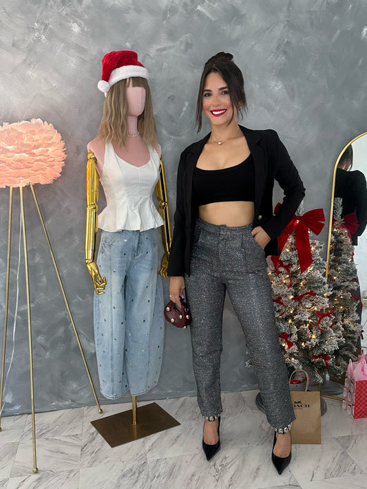 Silver Glitter Pants