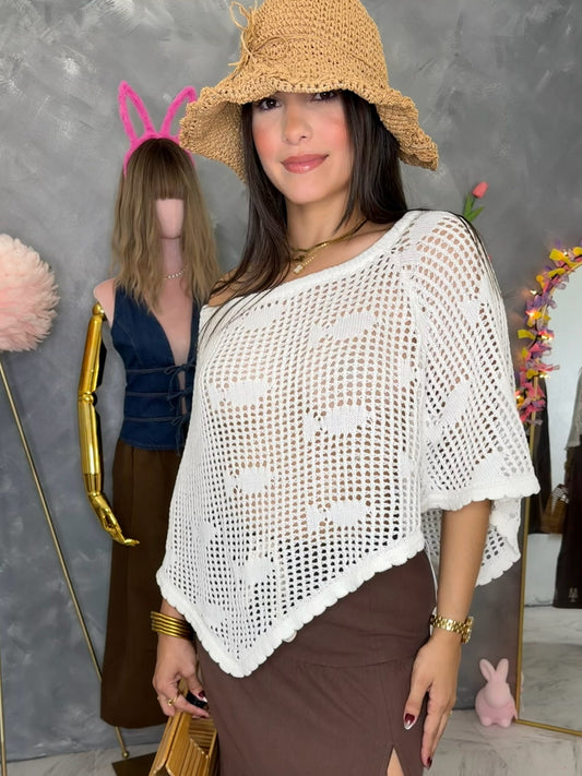 Poncho crochet top