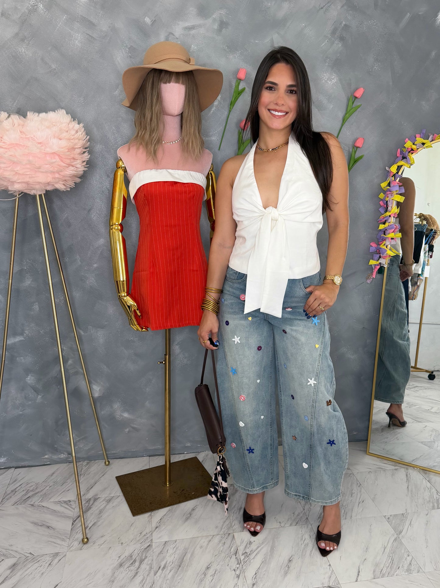 Barrel Jeans Chic Buttons