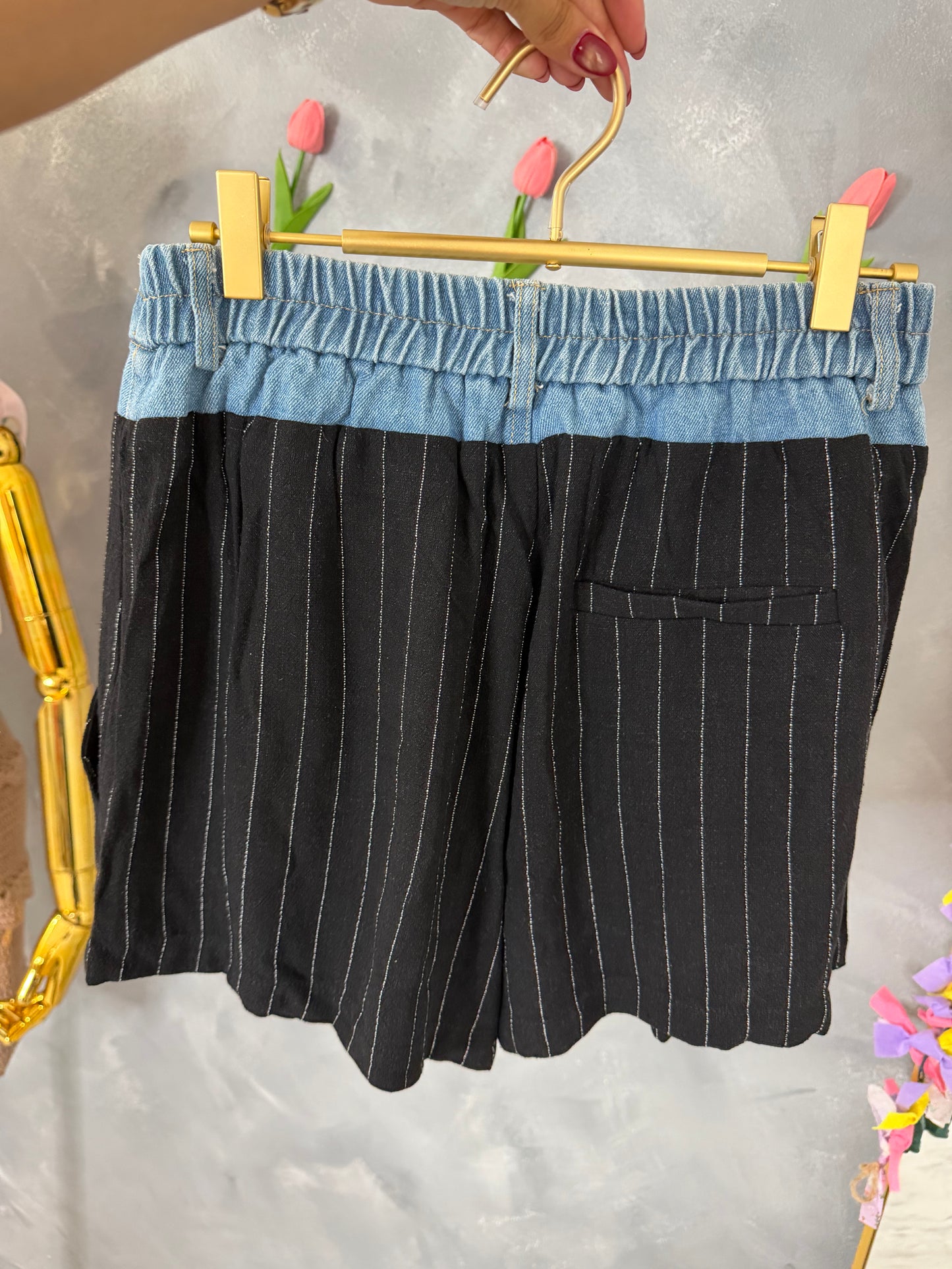 Striped Denim Short