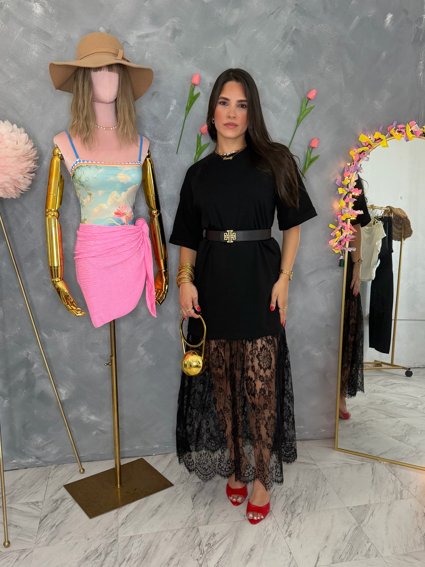 Merlina T- Shirt Maxi Lace