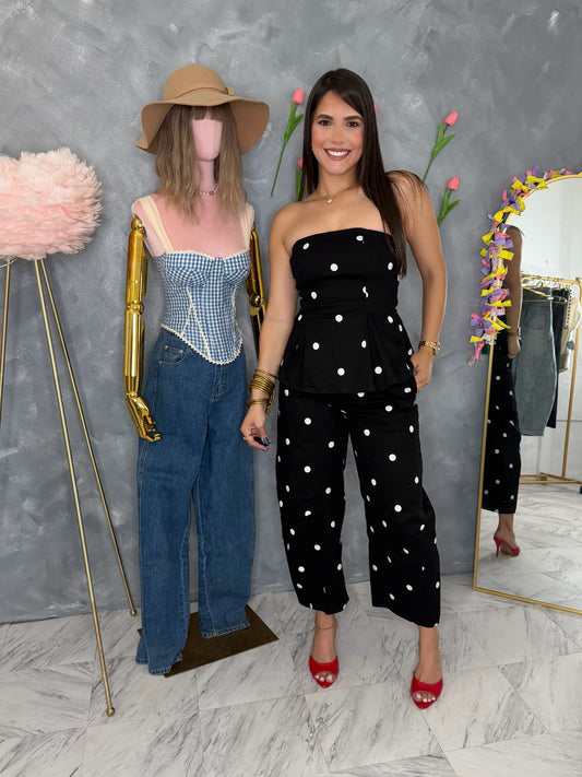 Polka dot Set black