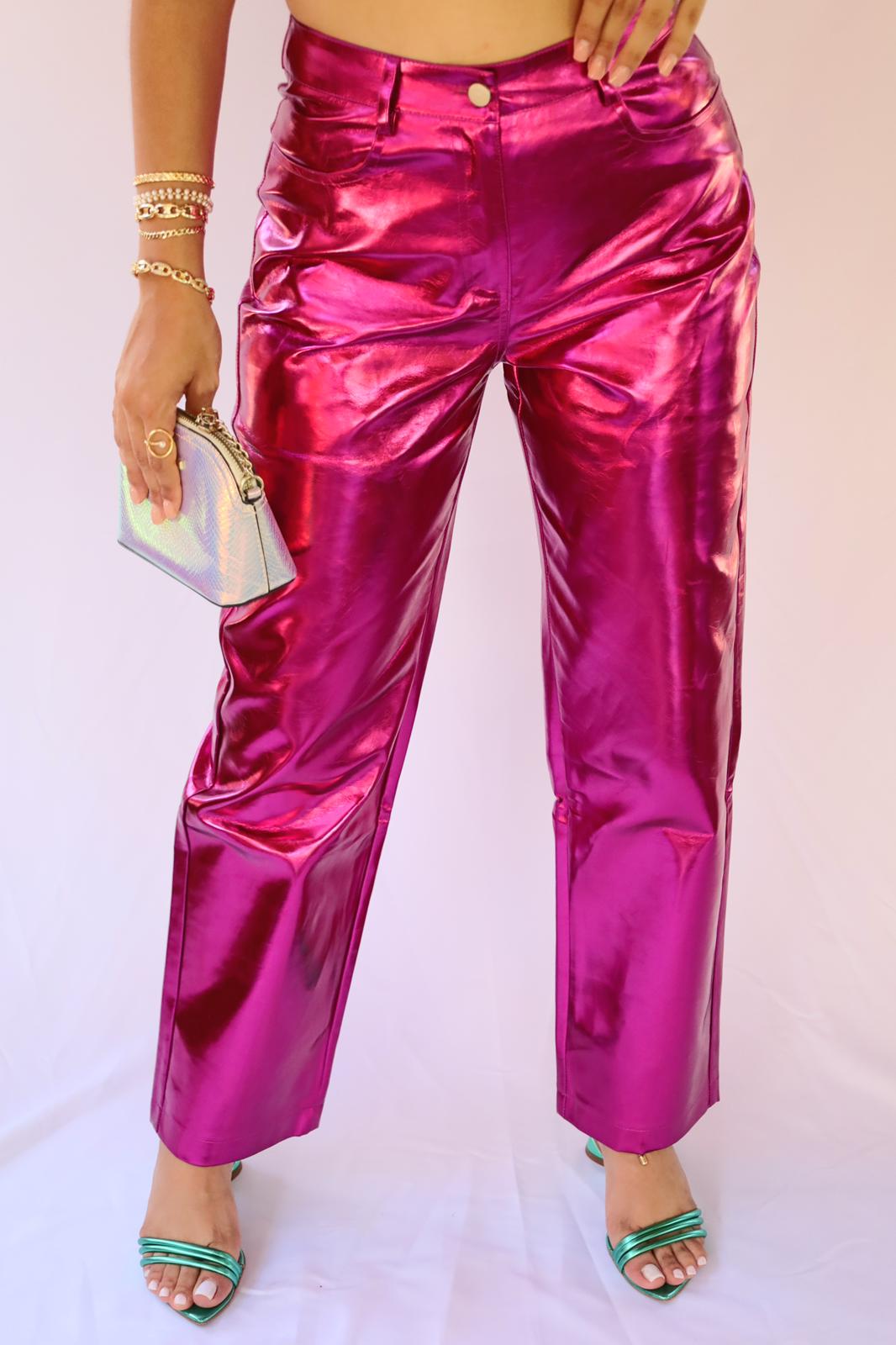 Metallic MAGENTA pants
