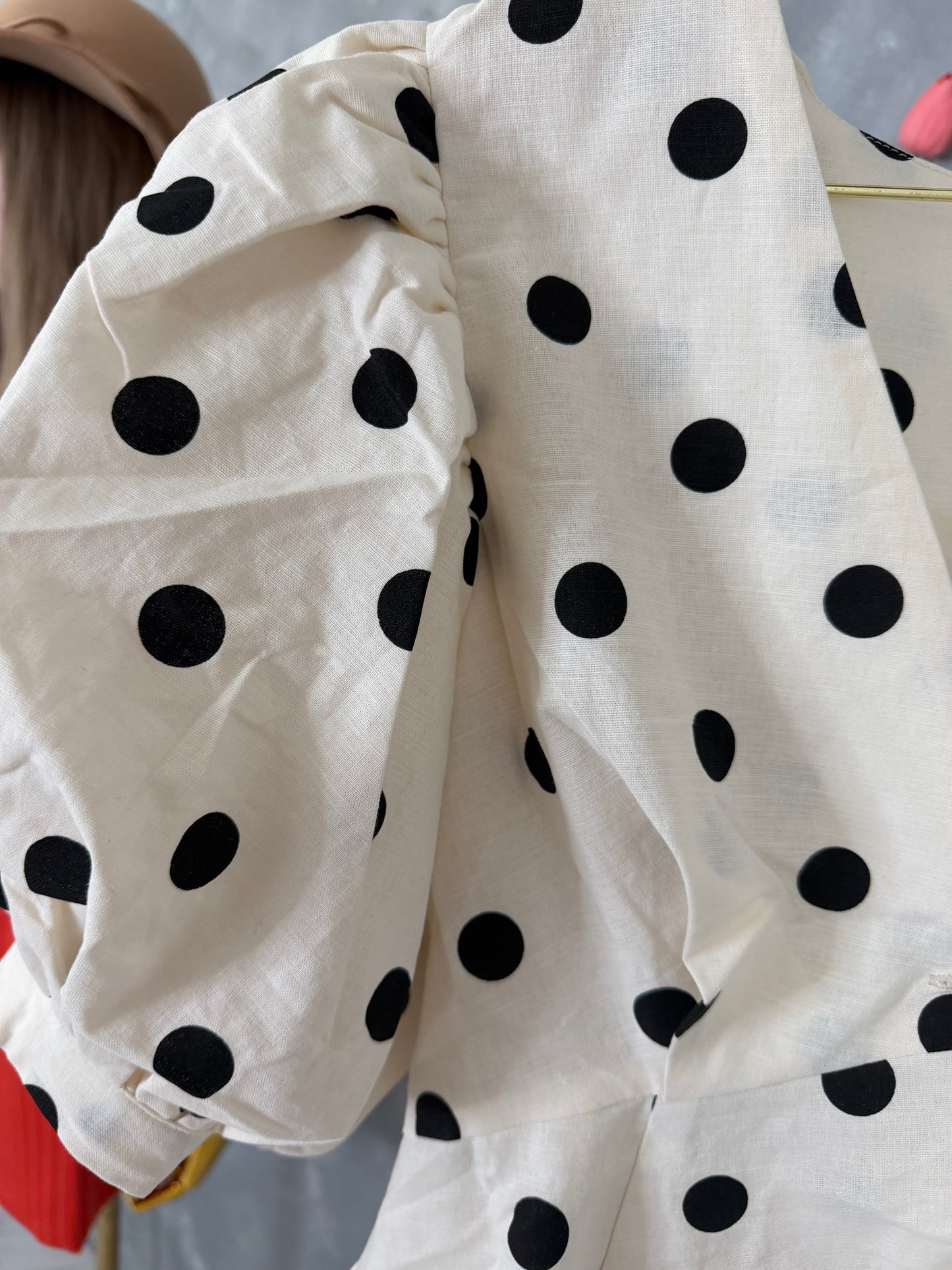 Linen Polka Dot Set