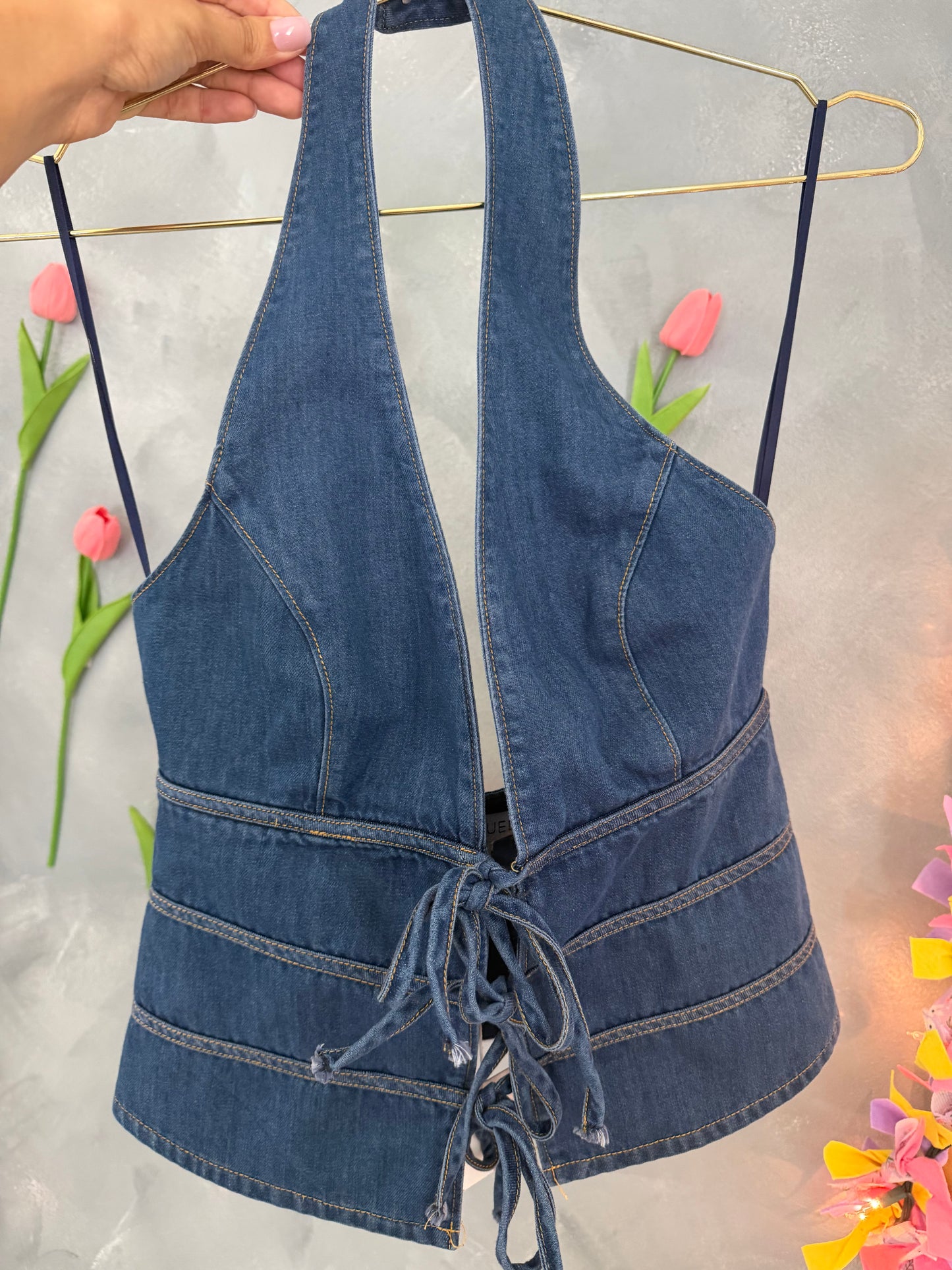 Denim Halter Top