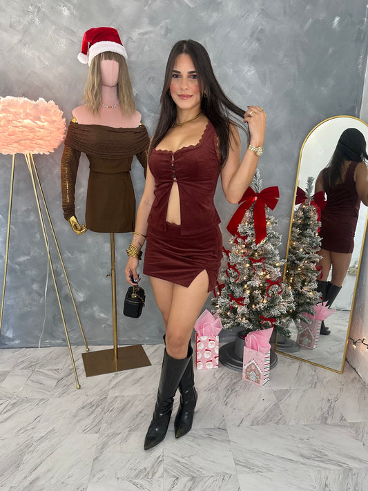 Velvet Burgundy Set