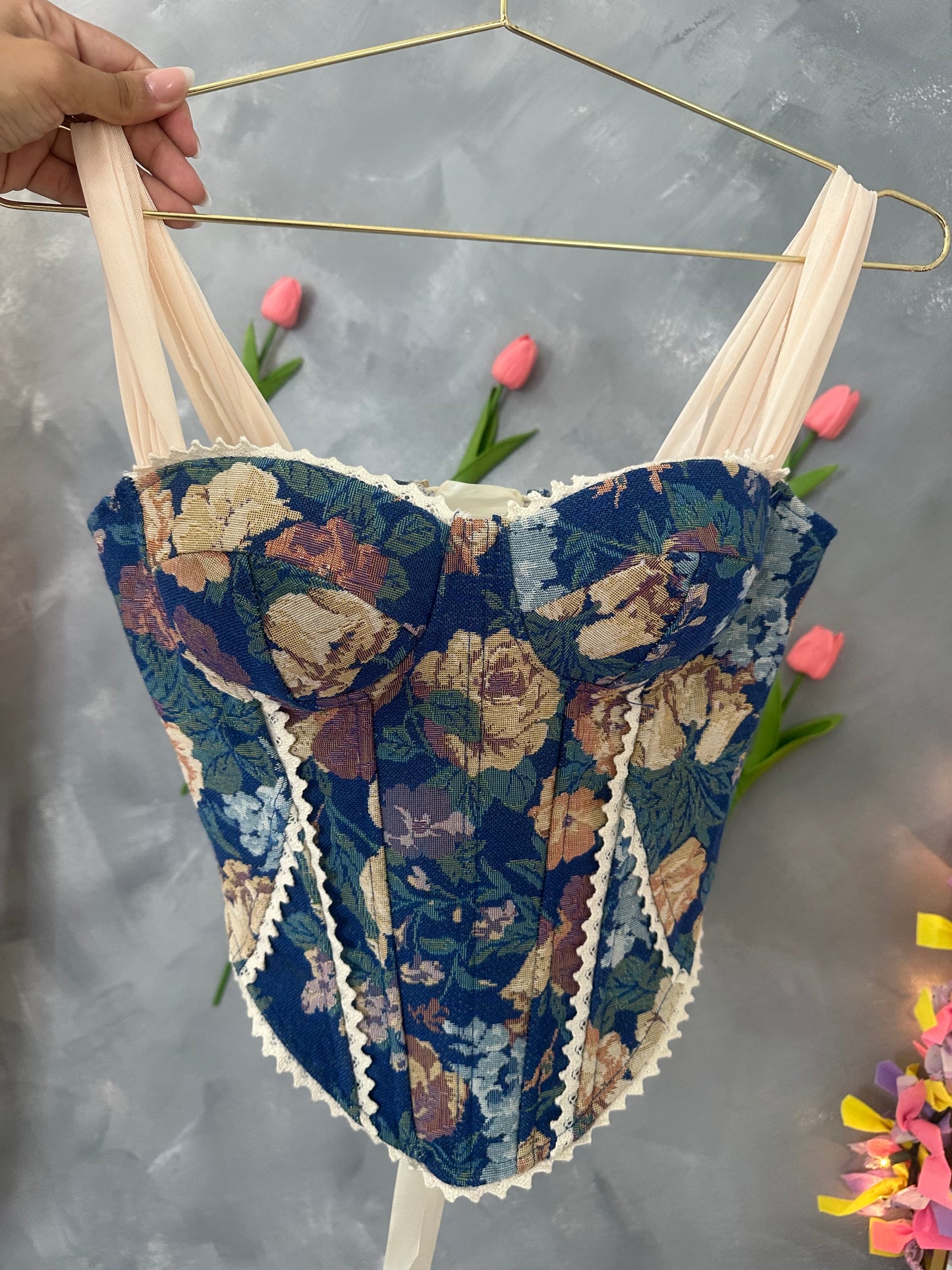 Blue rosa corset