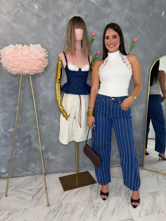 Striped Barrel denim