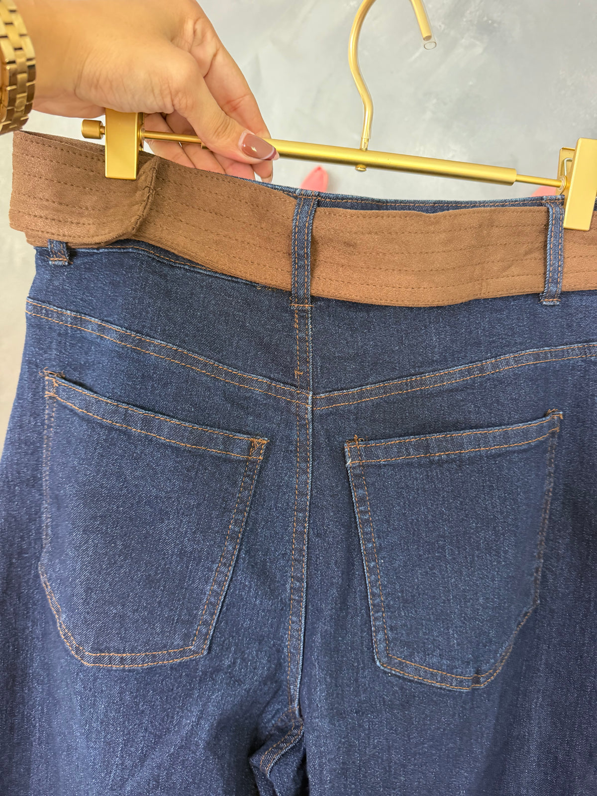 Dark barrel pants