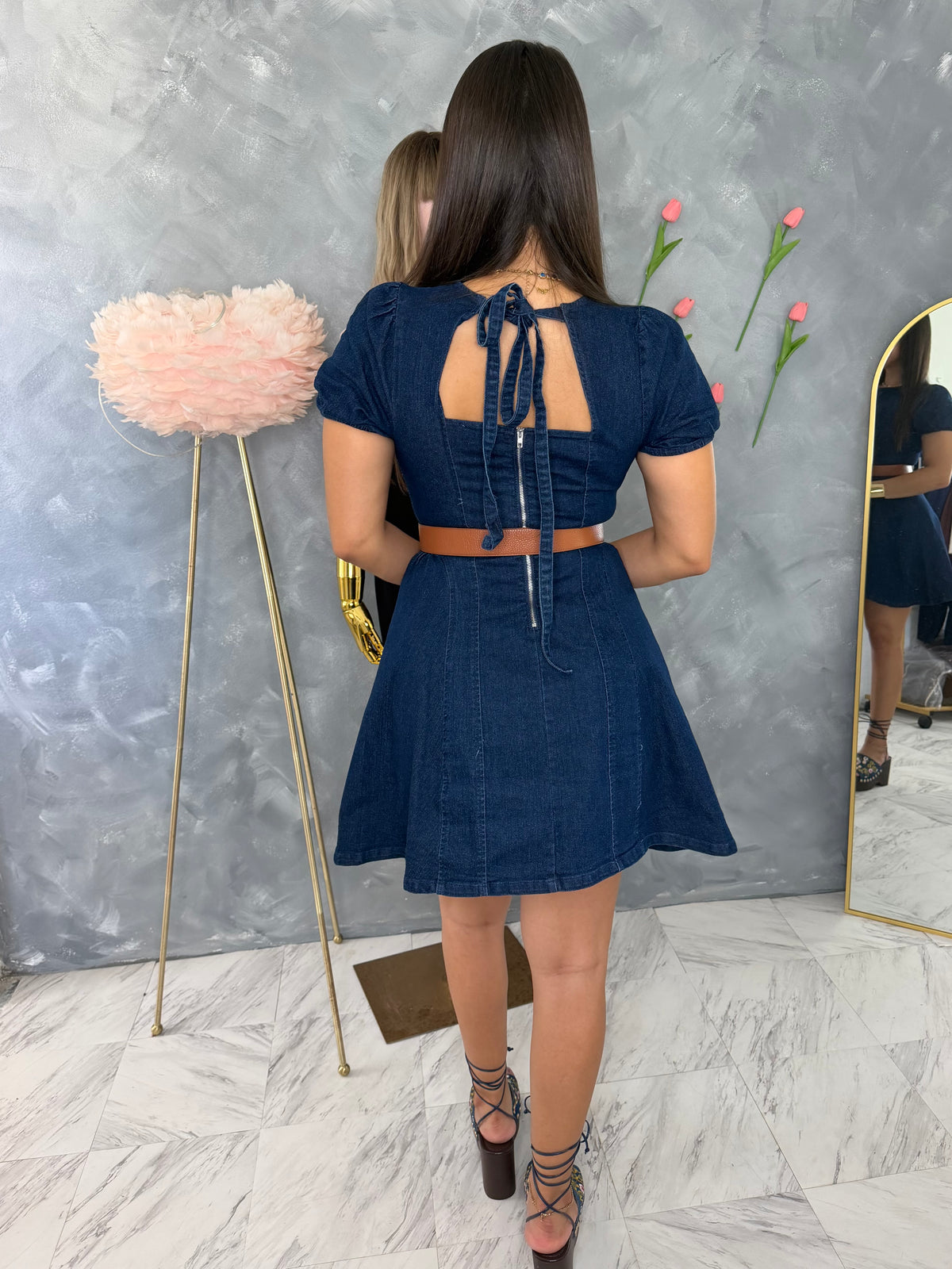 Blue denim dress