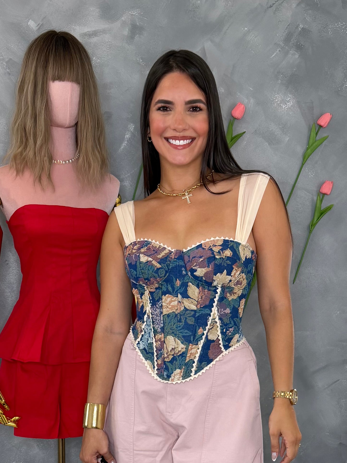 Blue rosa corset