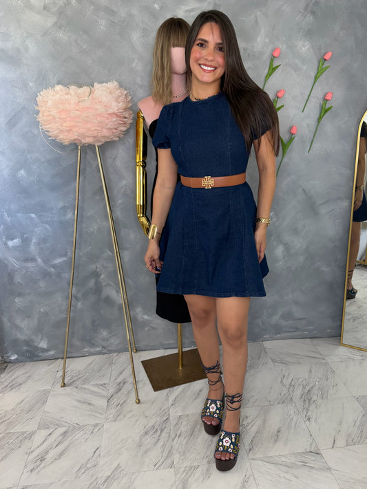 Blue denim dress