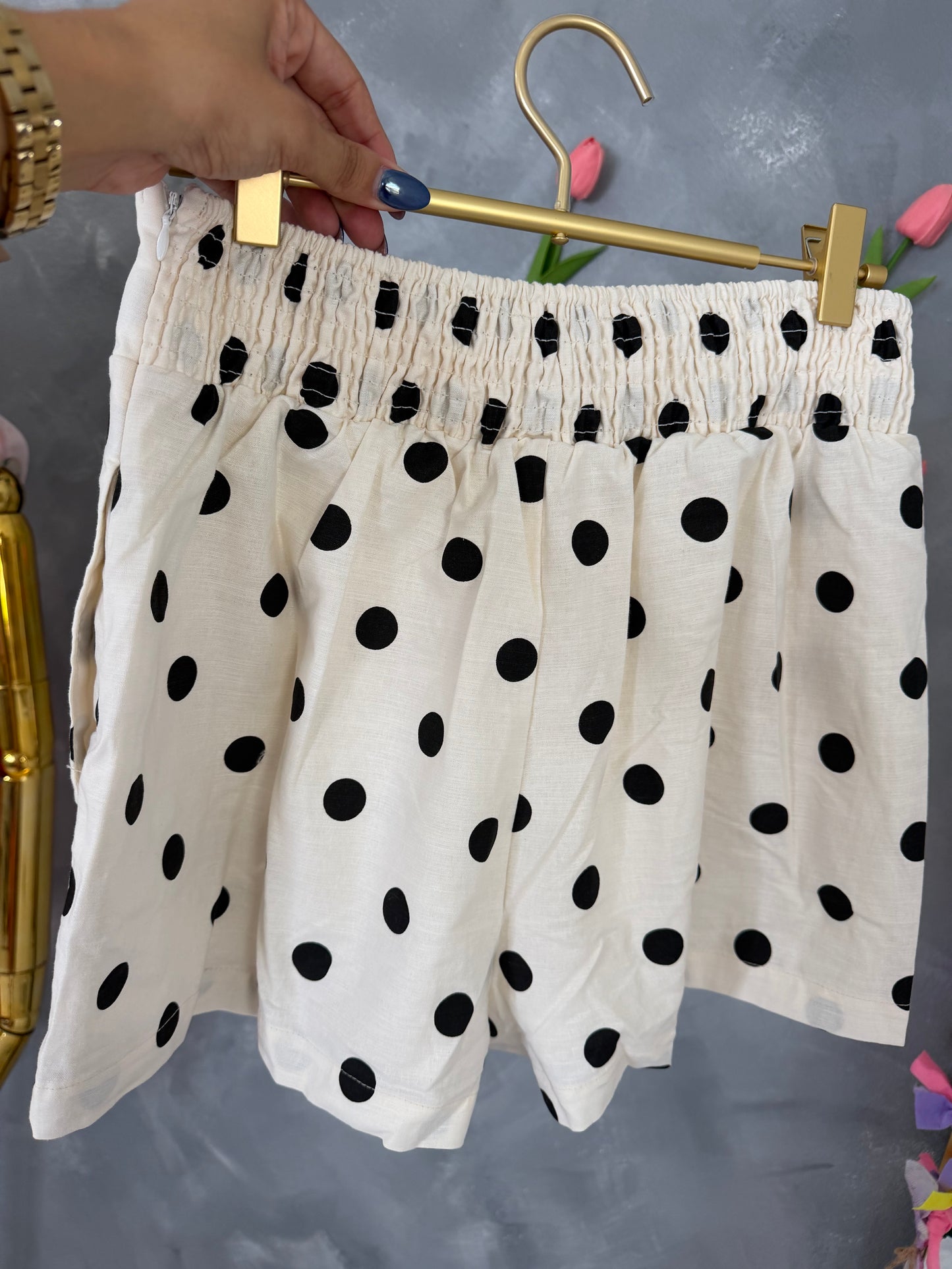 Linen Polka Dot Set
